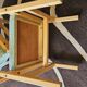 Set de 4 chaises en bois et tissu, années 70