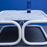 Vintage metal and marble coffee table