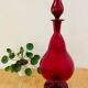 Large Empoli red blown glass carafe / Genie Bottle