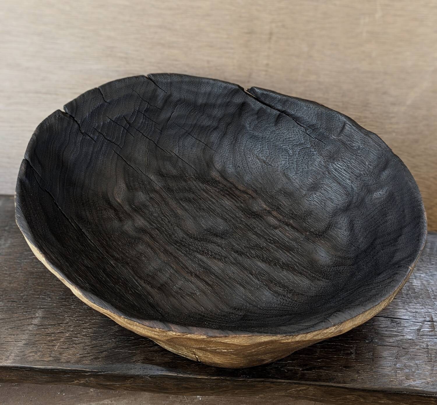 Burnt wood dish