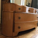 Art Deco dressing table in elm burl and maple burl