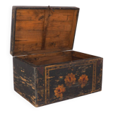 Coffre chinois en bois avec illustrations florales (Chine, vers 1900) #3