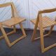 Paire de chaises pliantes en hêtre vintage
