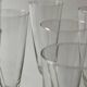 Set of 9 champagne glasses in glass and frosted opaline glass, France 1970