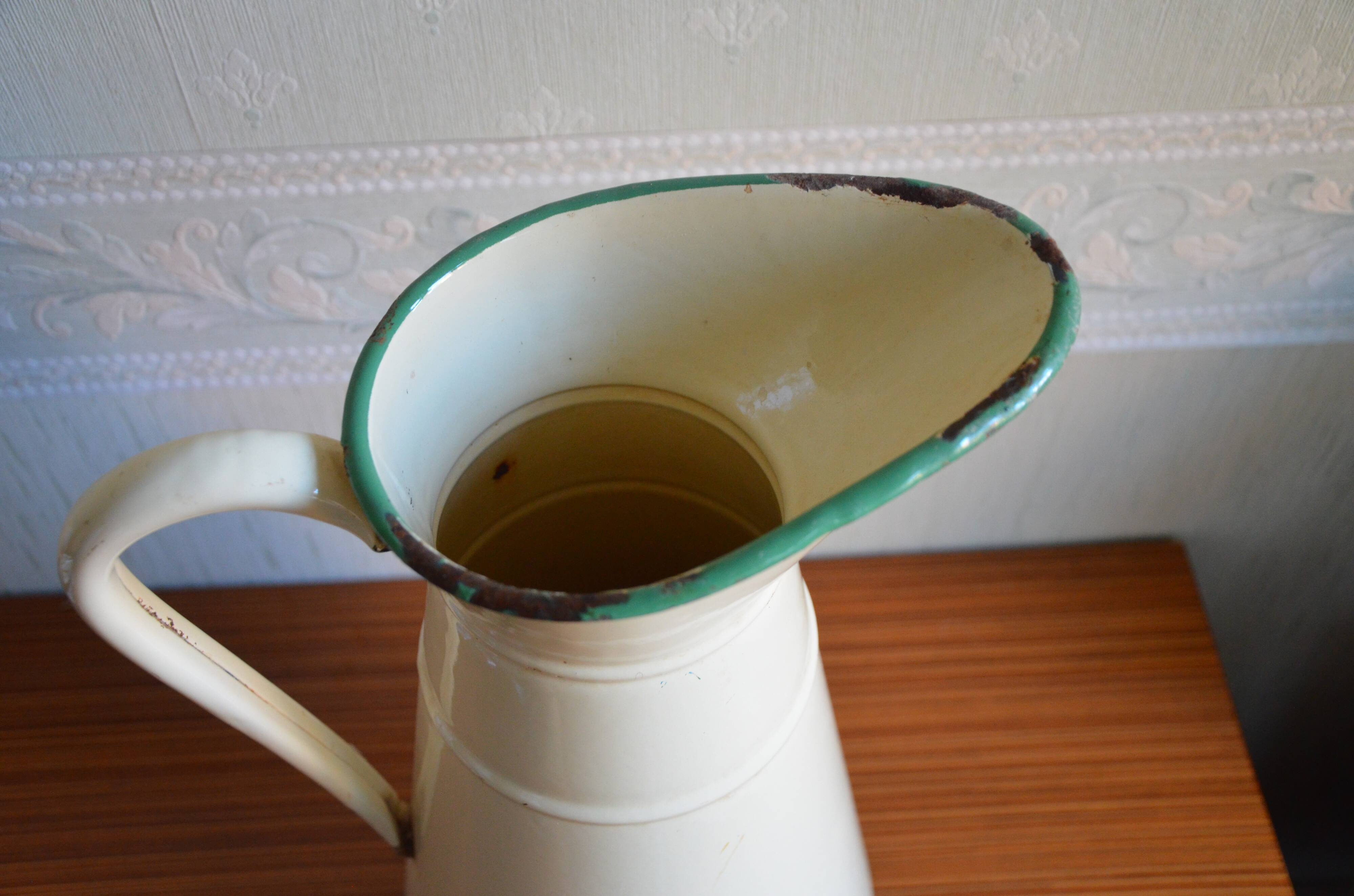 Vintage cream enamelled broc