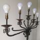 Chandelier 5 electrified high-time wrought iron lights