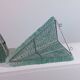 Pair of pyramid-shaped wall sconces in glass in vintage French style.