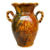 Ancien grand vase en terre cuite vernissée jaspée