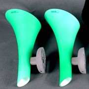 Pair of postmodern green glass wall sconces, by Carlo Nason for "murano due", Italy