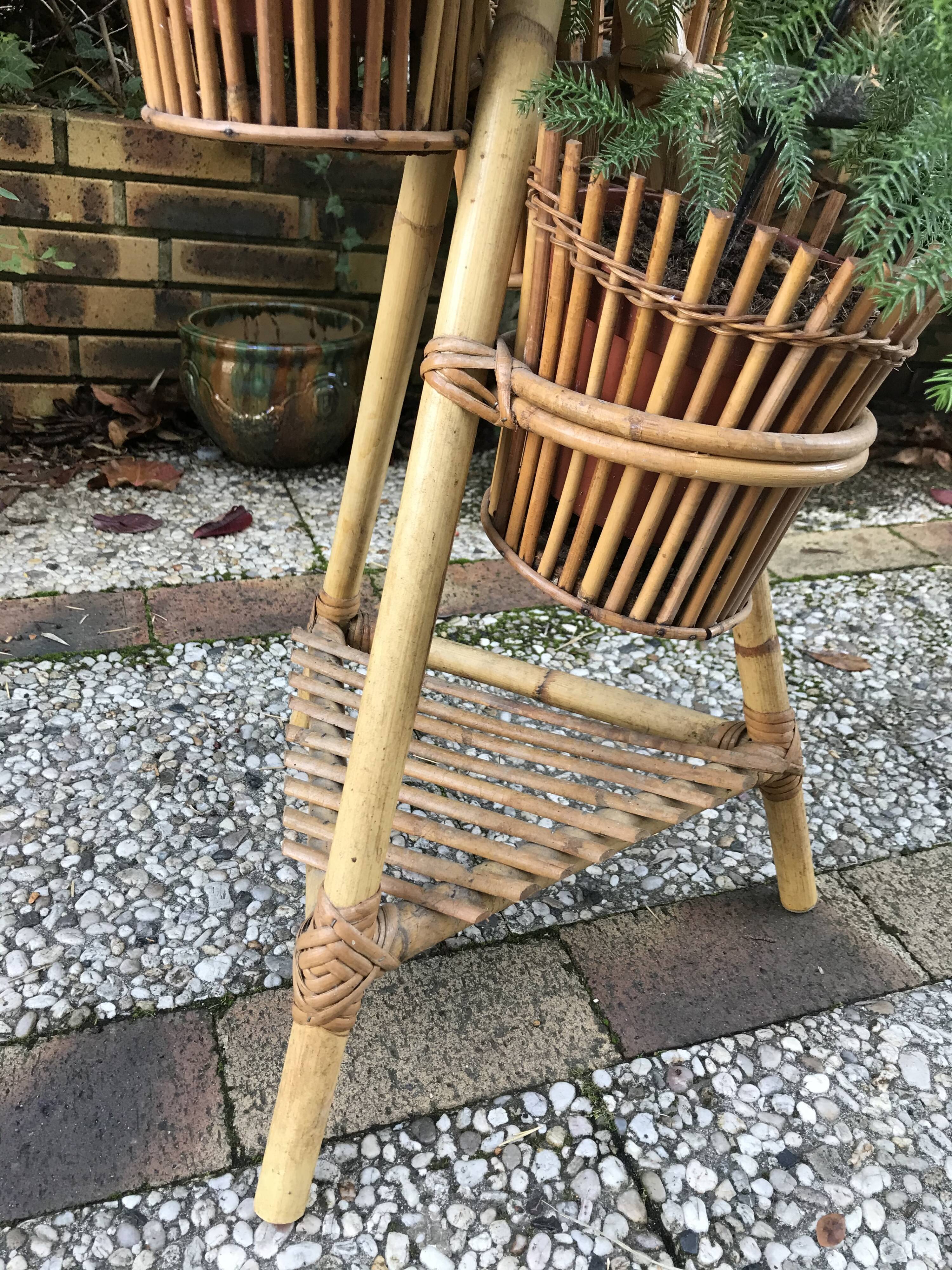 Rattan plant holder
