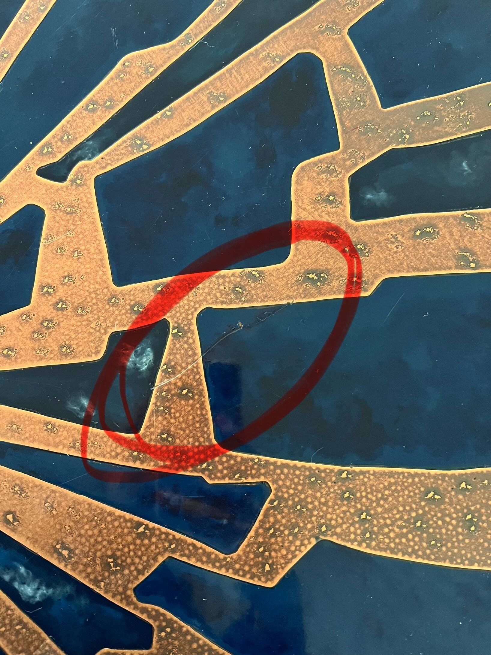 Rare enamel & copper coffee table