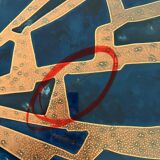 Rare enamel & copper coffee table