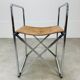 Tabouret pliant cuir et chrome style Bauhaus