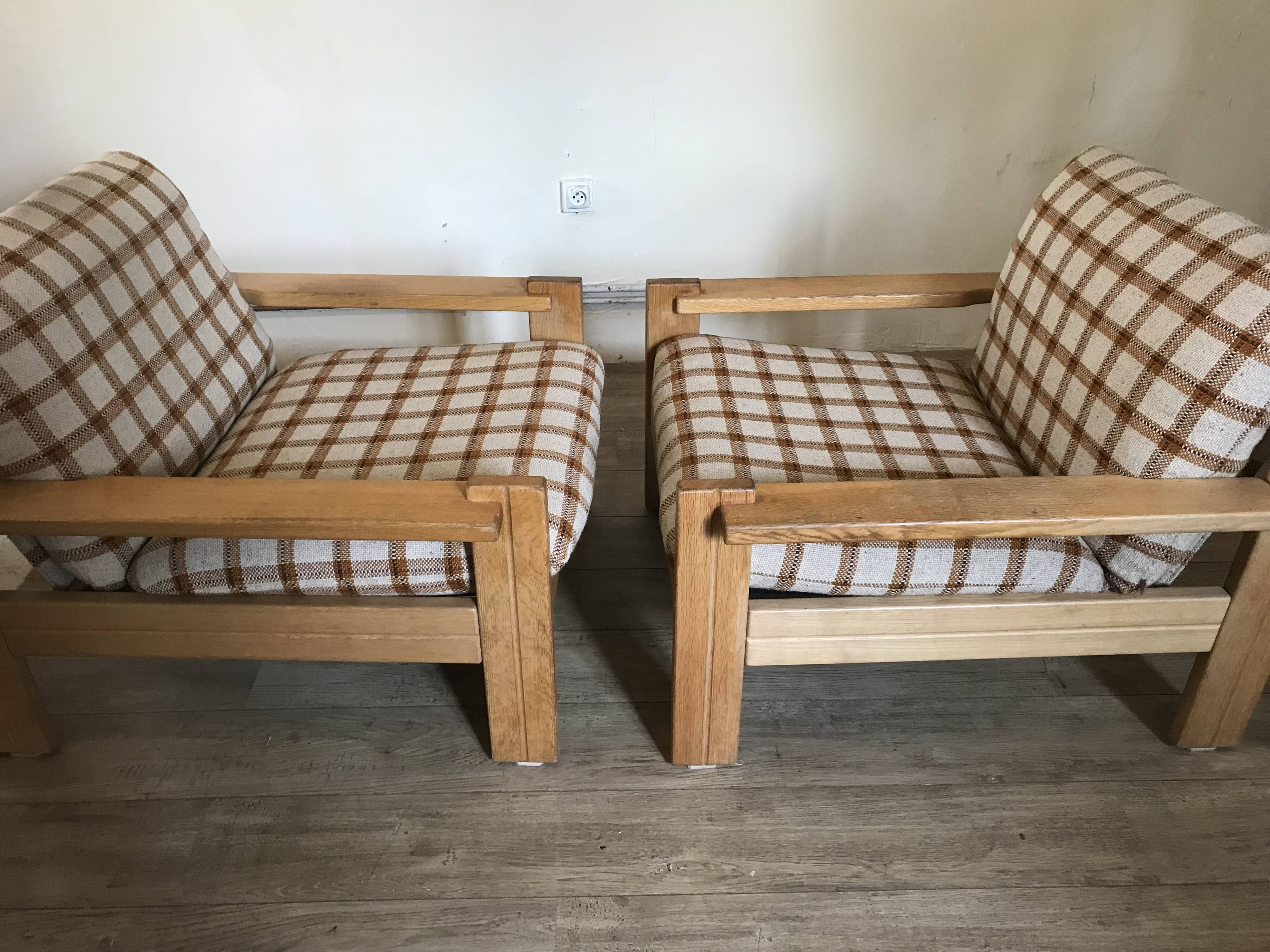 Pair of brutalist armchairs circa 1980's
