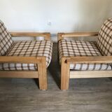 Pair of brutalist armchairs circa 1980's