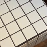 Side table cube gigi tile mosaic white joint black sofa end