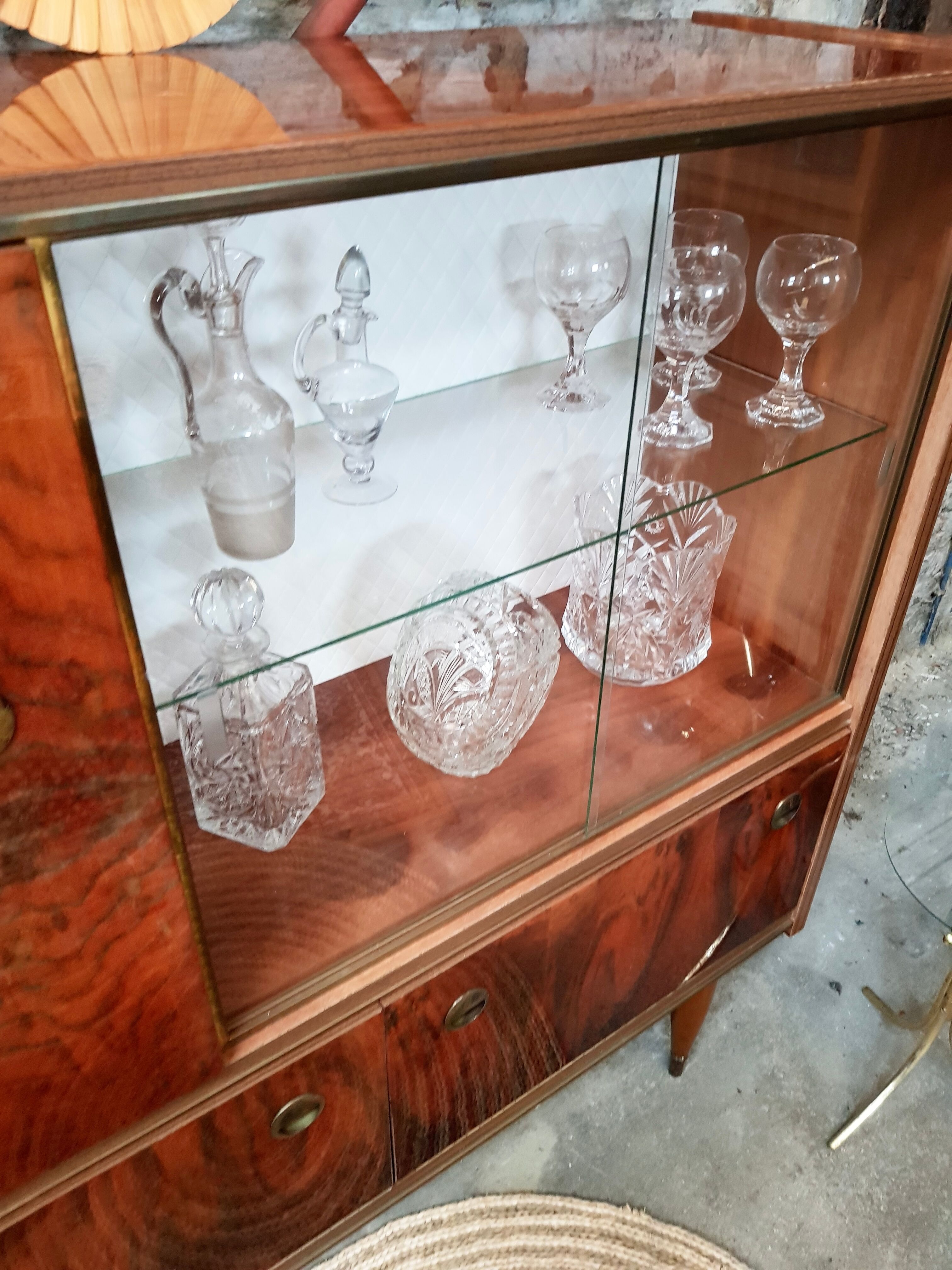 Buffet bar walnut varnished
