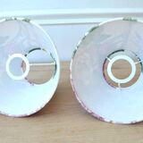 Pair of Lilac fabric lampshades