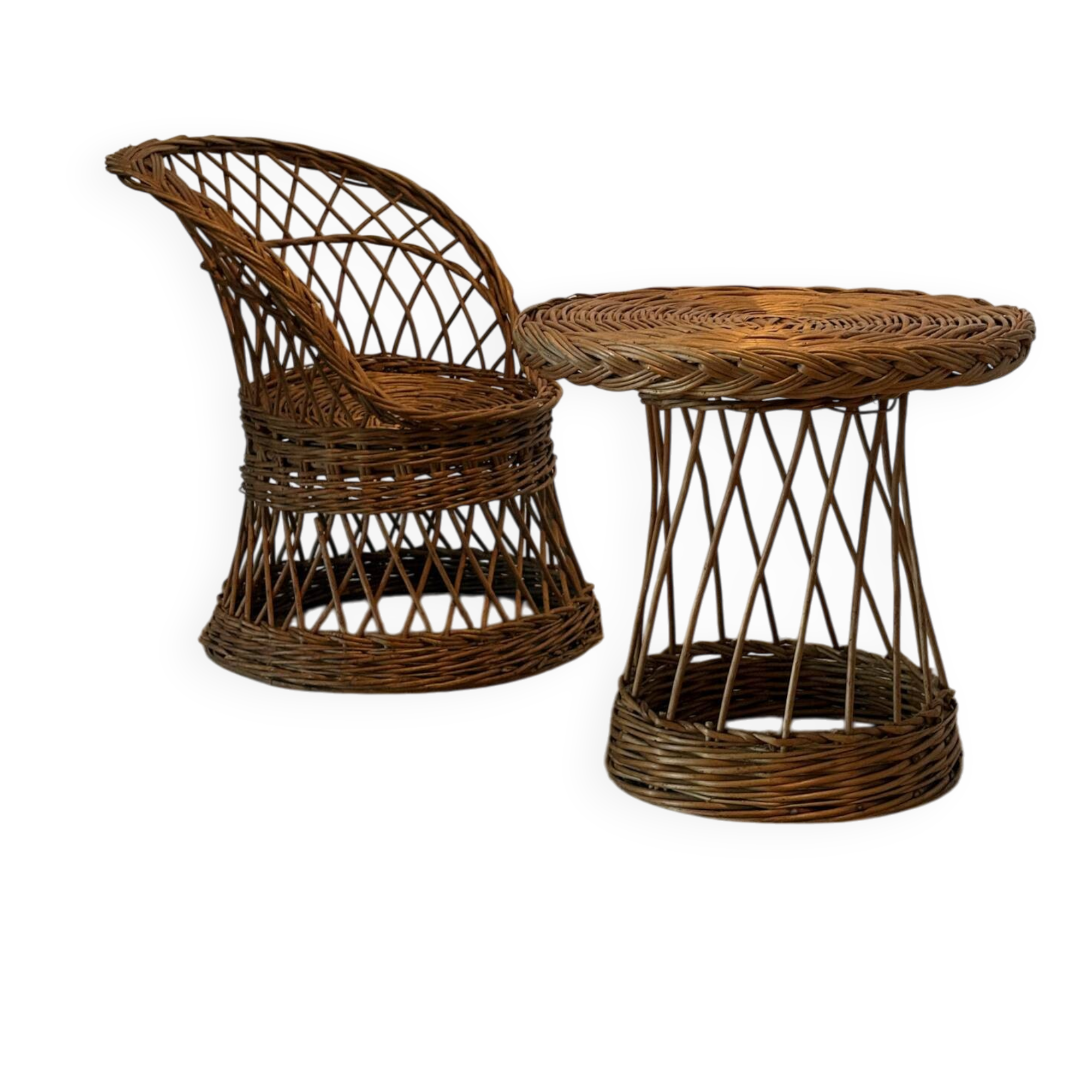 Ensemble rotin osier enfants