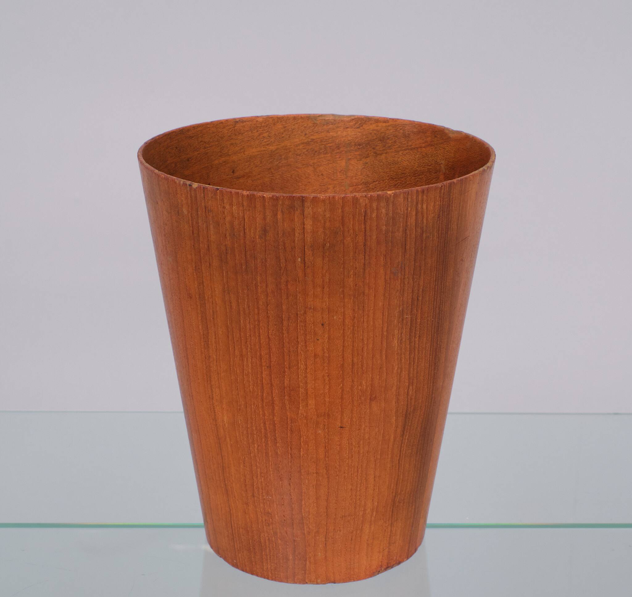 Teak round Paper Basket 1960s Sweden
