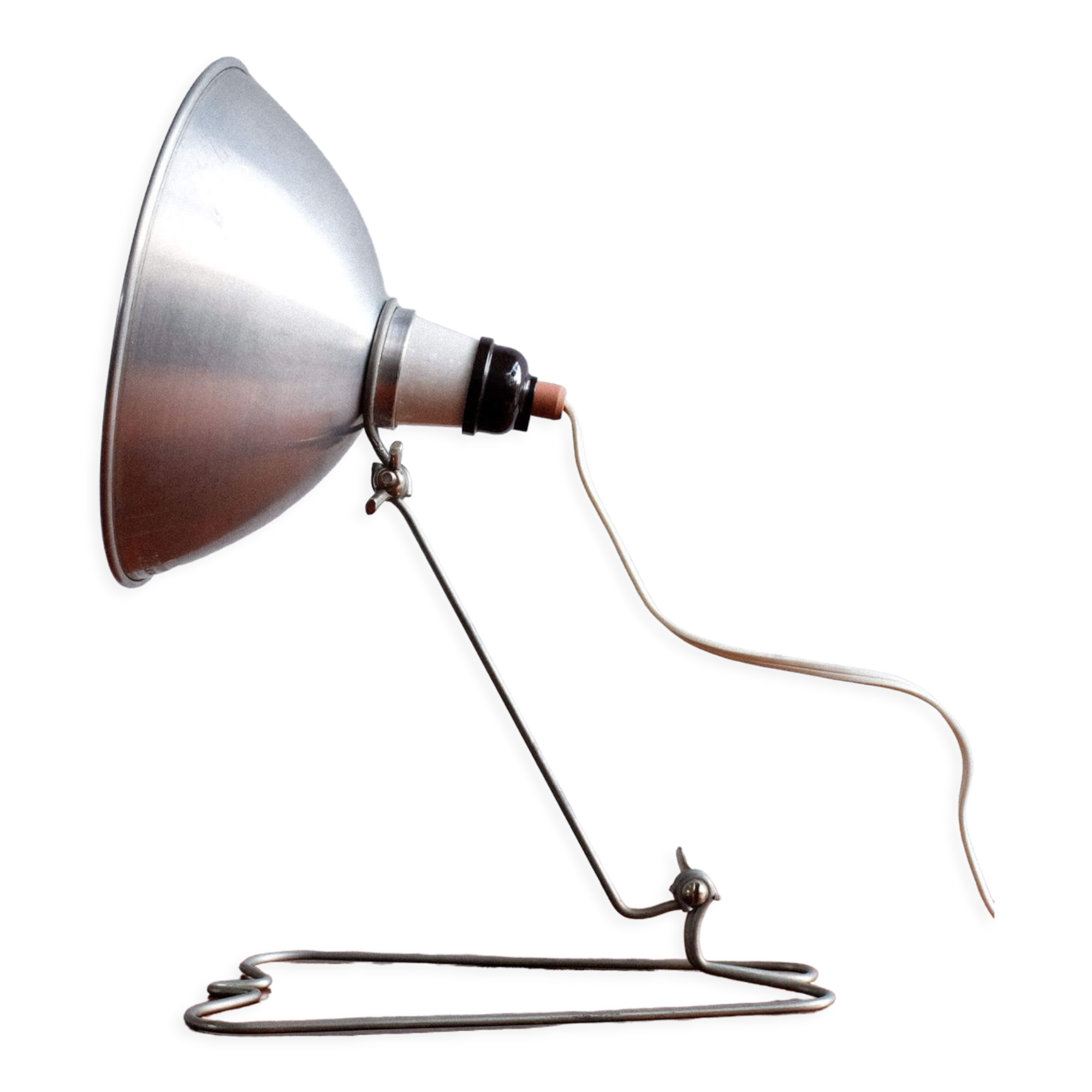 Industrial czechoslovak metal table lamp, 1960s