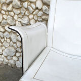 White leather armchair, Tito Agnoli for Matteo Grassi, Italy, 1970-80s