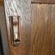 Small English oak wardrobe from the early 20th century with unusual proportions, a rarity.