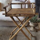 Bamboo and rattan folding table