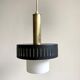 Suspension in opaline, brass and metal, circa 1960