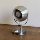 Eye ball lamp. 1970. Brushed stainless steel.