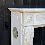 Louis XVI Style Fireplace in Carrara Marble Circa 1880