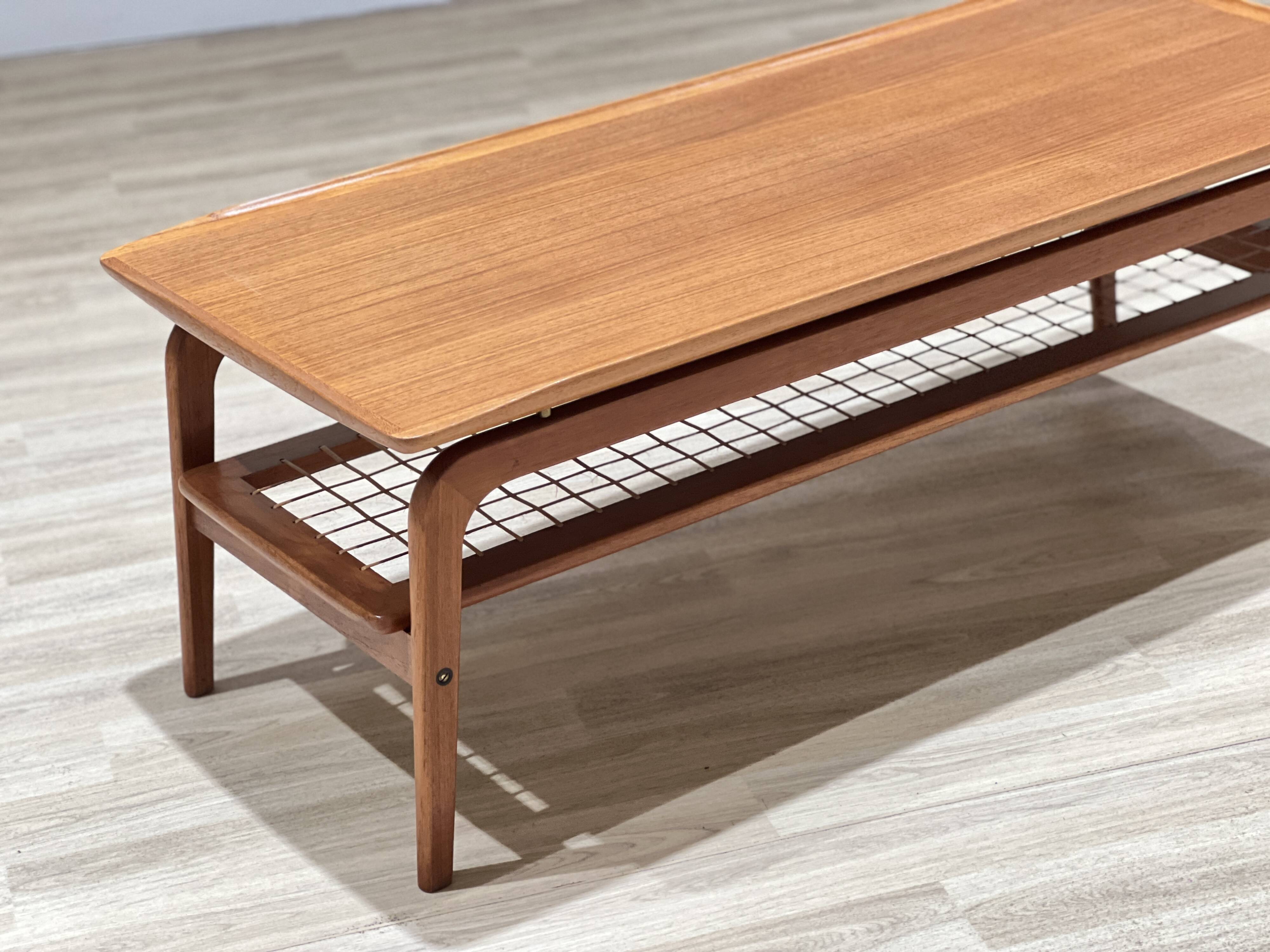 Arne Hovmand-Olsen coffee table with a rattan rack