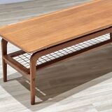 Arne Hovmand-Olsen coffee table with a rattan rack