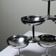 6 vintage dessert bowls on a pedestal in stainless steel in the style of Guy Degrenne.