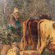 Andres Cortes (Spanish painter 1812-1879), landscape with cows and sheep. Oil on canvas 19th century