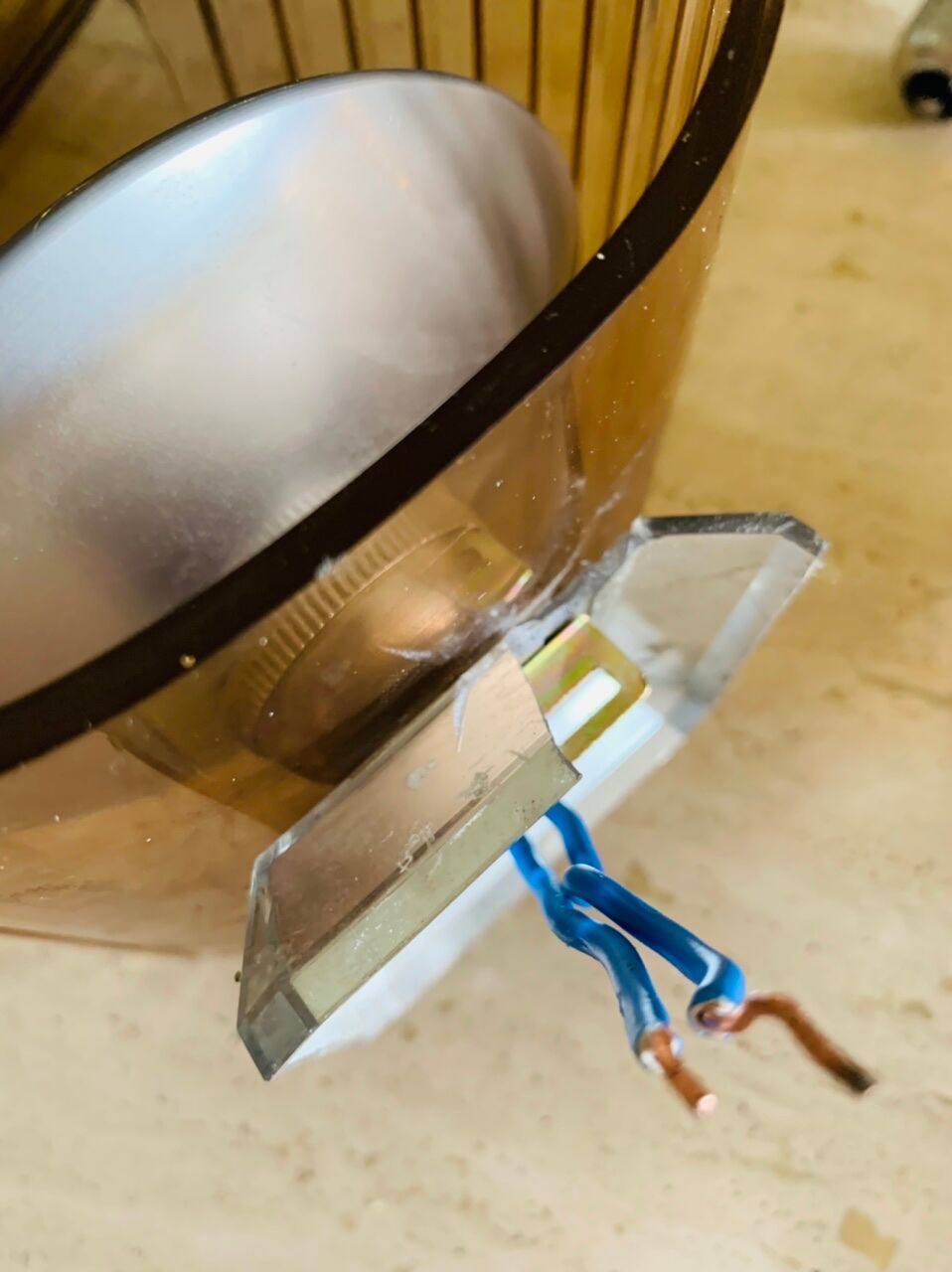 Set of 3 vintage wall lamps in smoked plexiglass, circa 1970's