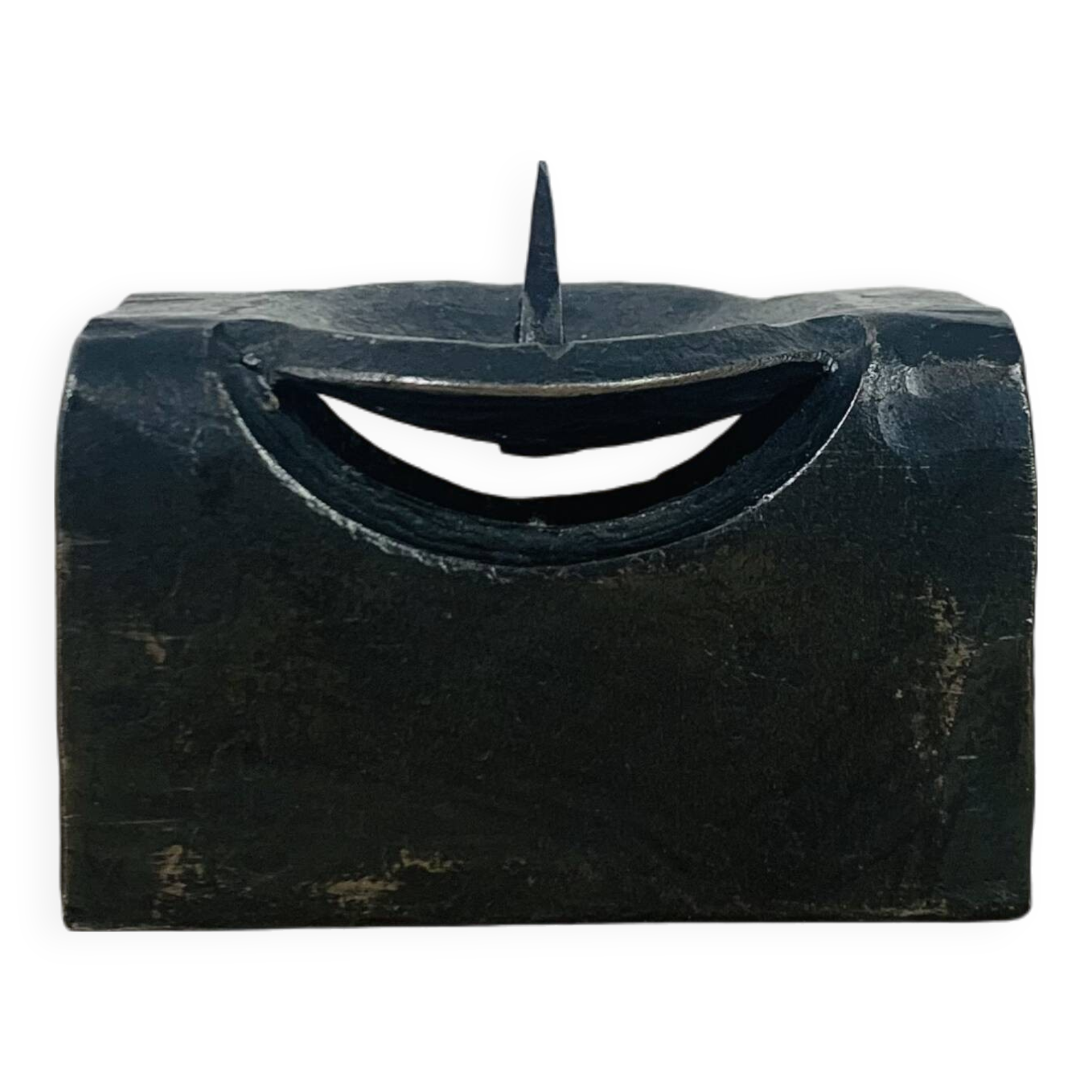 Vintage wrought iron brutalist candle holder