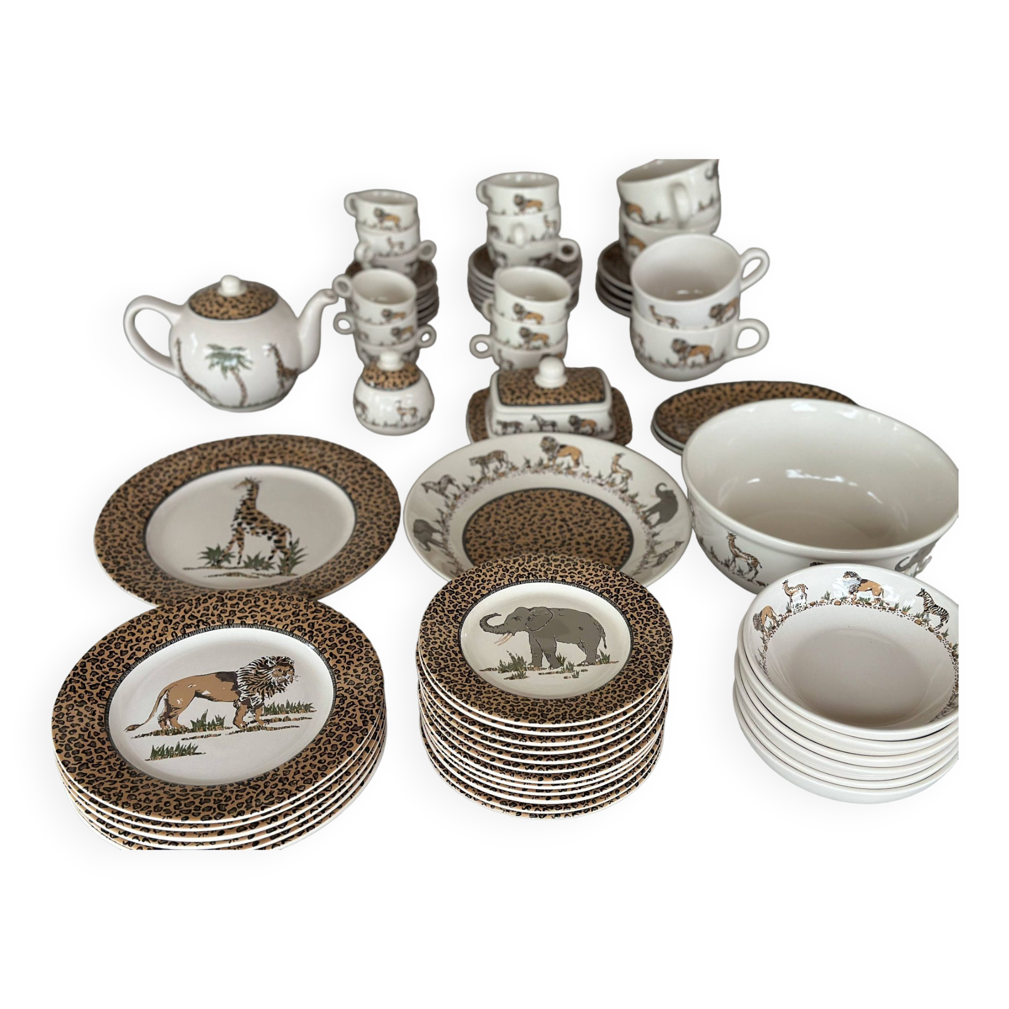 Tanganyika genevieve lethu dish set (1996) new 50 pieces | Selency