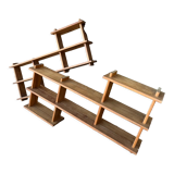 Asymmetrical shelf pairs in solid pine 70s