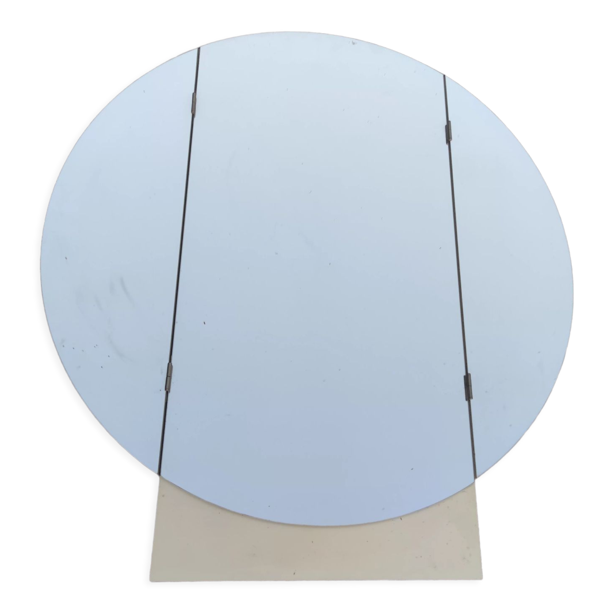 Round folding triptych wall mirror, diameter: 98 cm