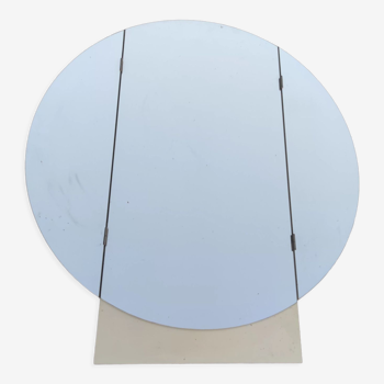 Round folding triptych wall mirror, diameter: 98 cm