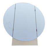 Round folding triptych wall mirror, diameter: 98 cm