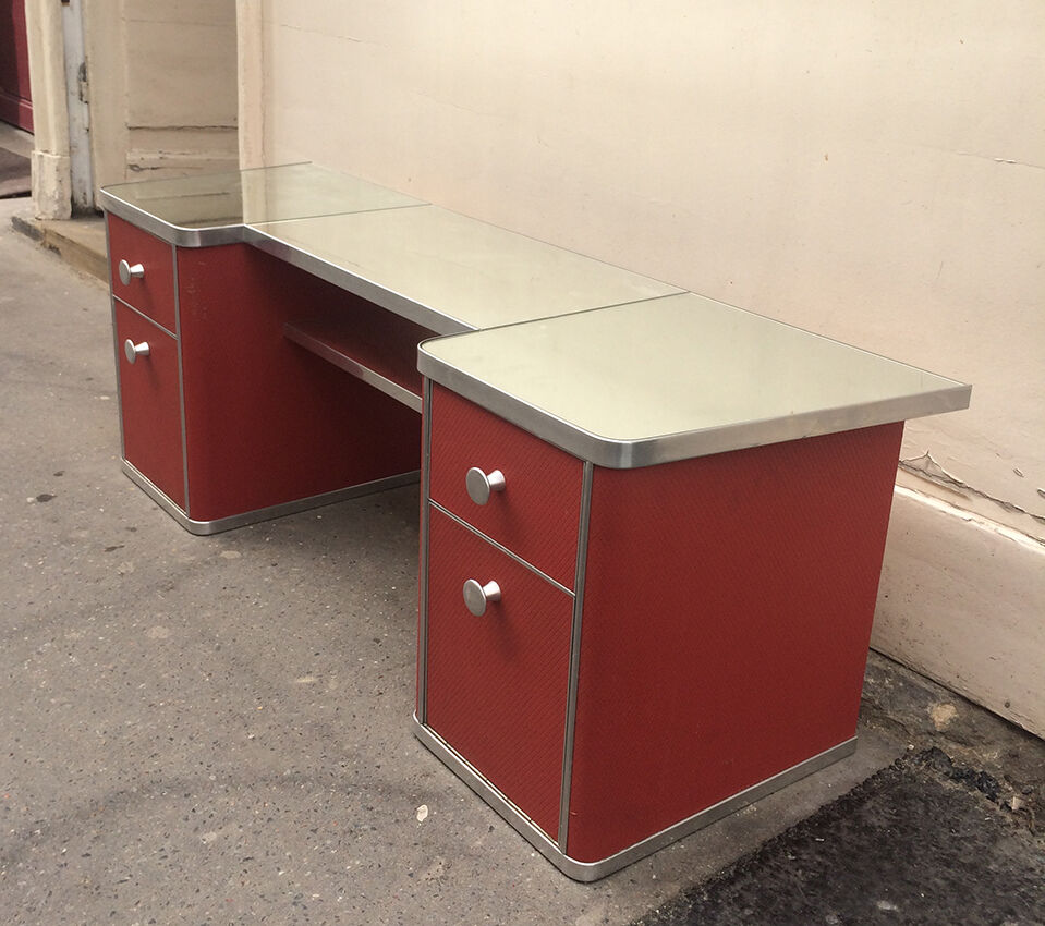 Dressing table  in chrome and vinyl coating, 1960