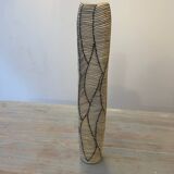 Vase grès blanc lignes noires
