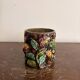 Ancien Pot Vase Porte Pinceaux Barbotine Tronc Feuilles Baies Naturaliste
