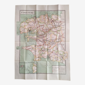 Vintage map of Finistère