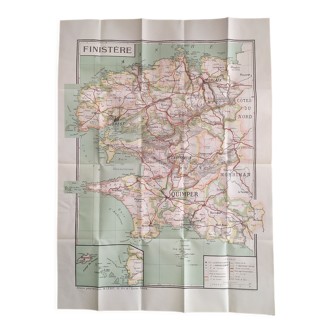 Carte vintage du Finistère