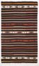 6x10 Dark Brown Striped Pattern Vintage Kilim Rug, 181x305Cm