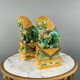 Pair of Guardian Lions in Glazed Ceramic, China, 20th Century