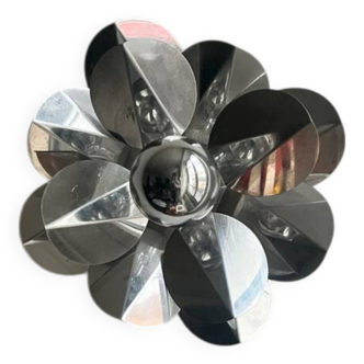 Chrome flower wall light, 1970s design